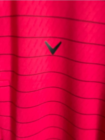Callaway OptiDri Mens Short Sleeve Polo Shirt SZ Large Red Black Stripe Stretch - Picture 5 of 7